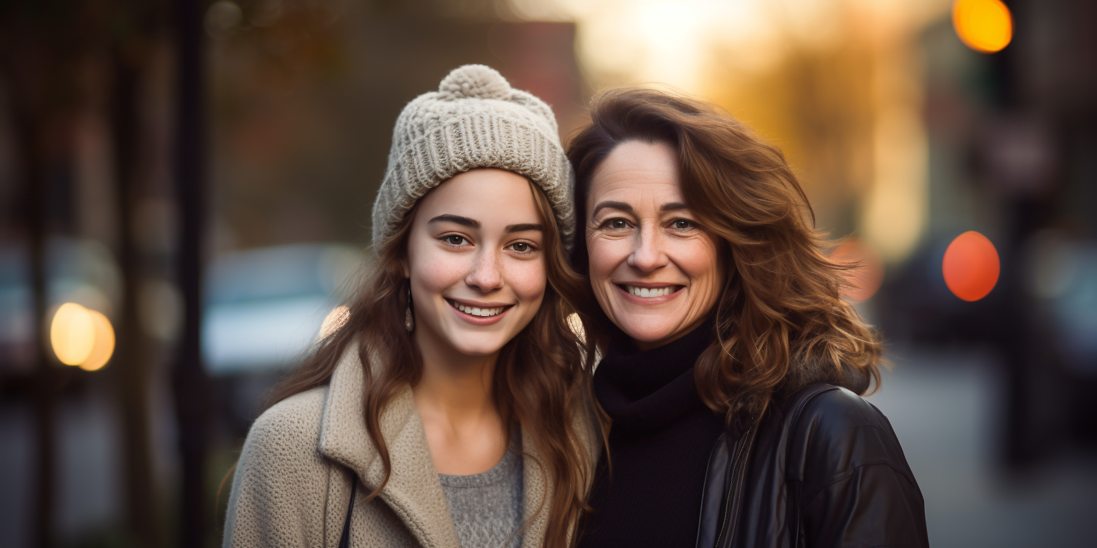 Parent and teen daughter sharing a moment of understanding and connection.